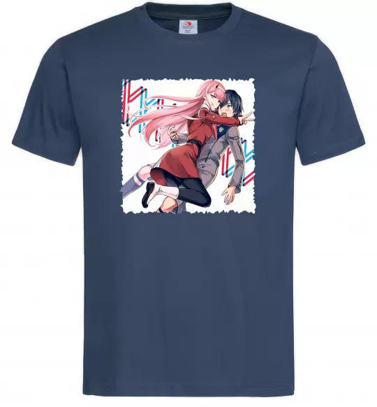 Чоловіча футболка Darling in the franxx Темно-синій фото