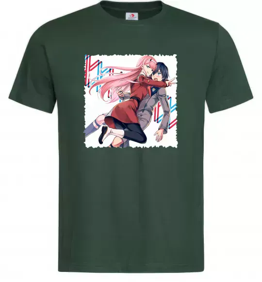 Чоловіча футболка Darling in the franxx Темно-зелений фото
