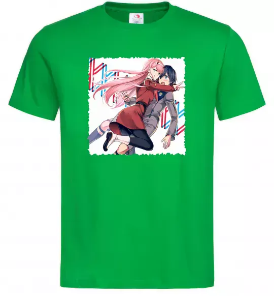 Чоловіча футболка Darling in the franxx Зелений фото