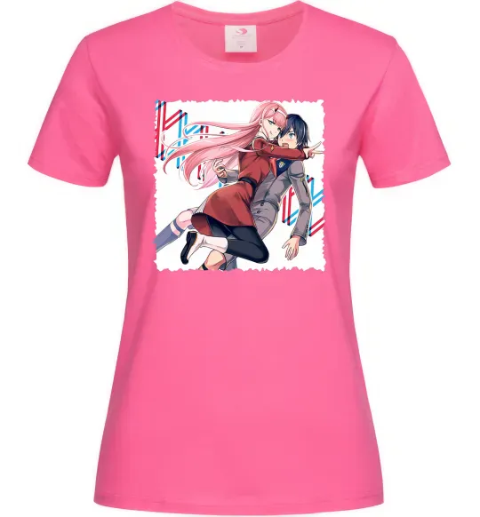 Жіноча футболка Darling in the franxx Яскраво-рожевий фото