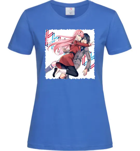 Жіноча футболка Darling in the franxx Яскраво-синій фото