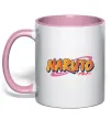 Чашка с цветной ручкой Naruto logo Нежно розовый фото