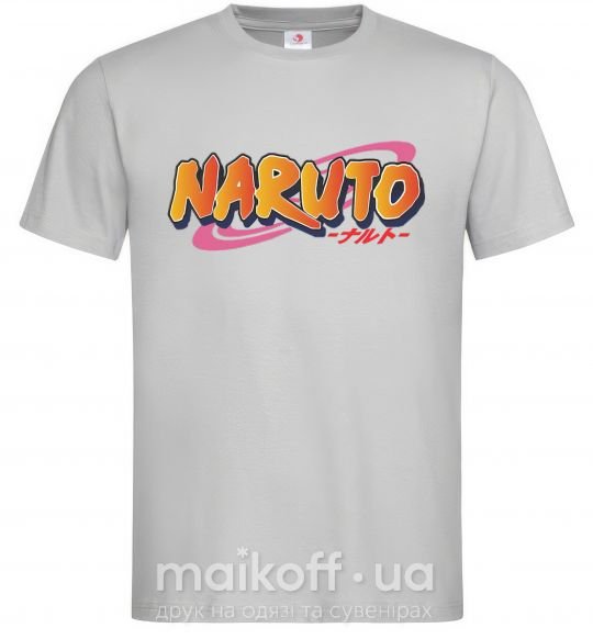 Мужская футболка Naruto logo Серый фото