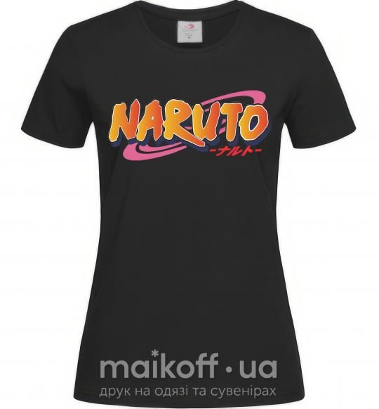Женская футболка Naruto logo Черный фото