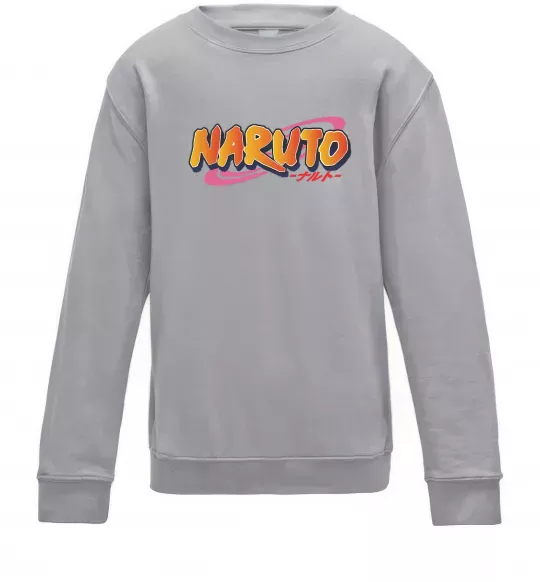Детский Свитшот Naruto logo Серый меланж фото