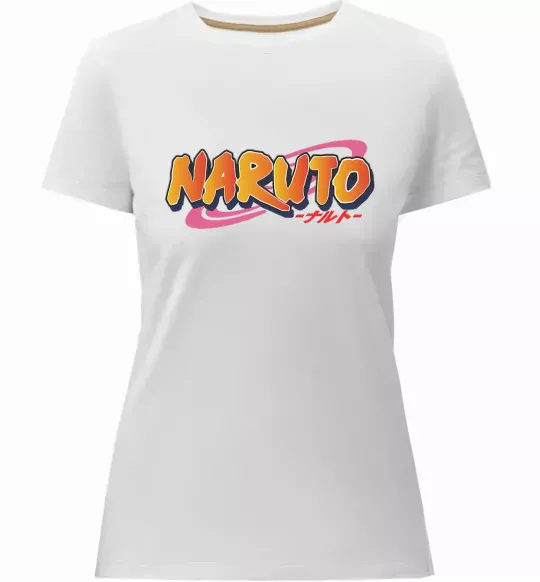 Жіноча преміум футболка Naruto logo Білий фото