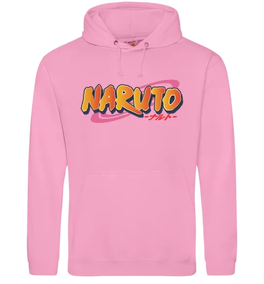 Мужская толстовка (худи) Naruto logo Розовый фото