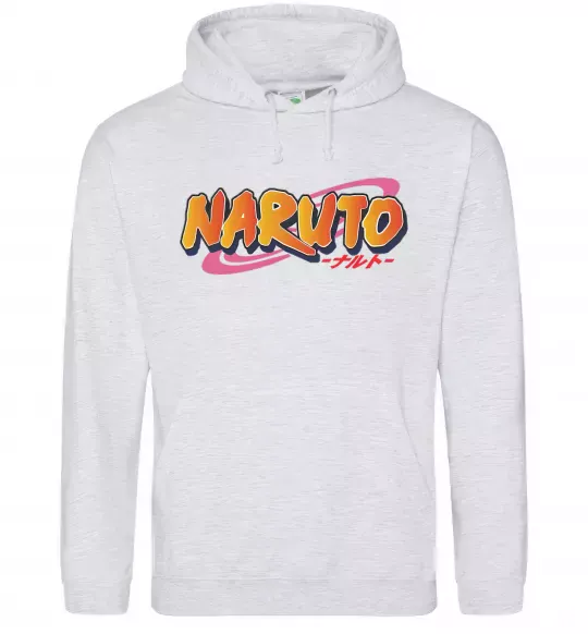 Женская толстовка (худи) Naruto logo Серый меланж фото