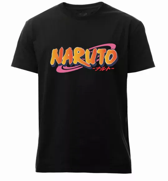 Чоловіча преміум футболка Naruto logo Чорний фото