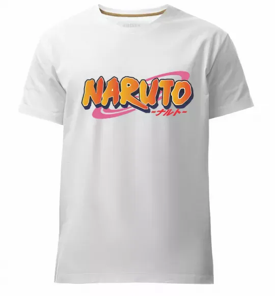 Чоловіча преміум футболка Naruto logo Білий фото