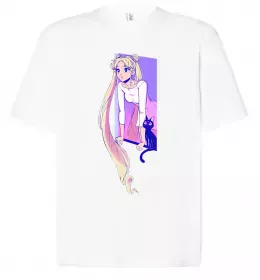 Футболка Оверсайз Sailor moon бант Белый фото Футболка Оверсайз Sailor moon бант Белый фото