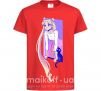 Детская футболка Sailor moon with the cat Красный фото