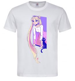 Чоловіча футболка Sailor moon with the cat Чоловіча футболка Sailor moon with the cat