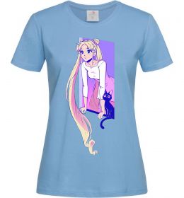 Женская футболка Sailor moon with the cat
