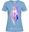 Жіноча футболка Sailor moon with the cat Блакитний фото