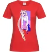 Женская футболка Sailor moon with the cat Красный фото