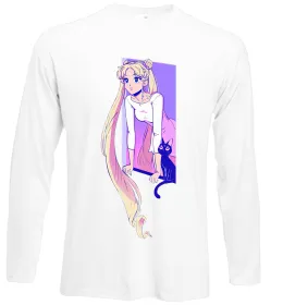 Лонгслів Sailor Moon shadow Білий фото Лонгслів Sailor Moon shadow Білий фото
