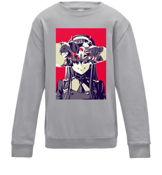 Дитячий світшот Darling in the Franxx poster Сірий меланж фото