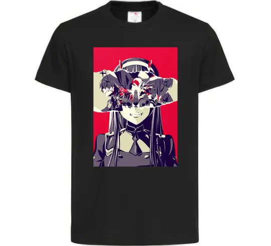 Дитяча футболка Darling in the Franxx poster Чорний фото