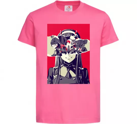 Дитяча футболка Darling in the Franxx poster Яскраво-рожевий фото