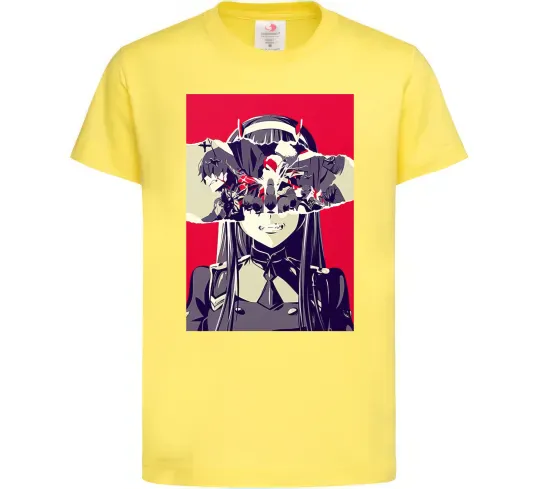 Дитяча футболка Darling in the Franxx poster Лимонний фото