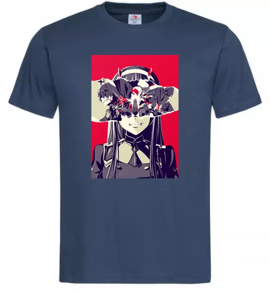 Мужская футболка Darling in the Franxx poster Темно-синий фото