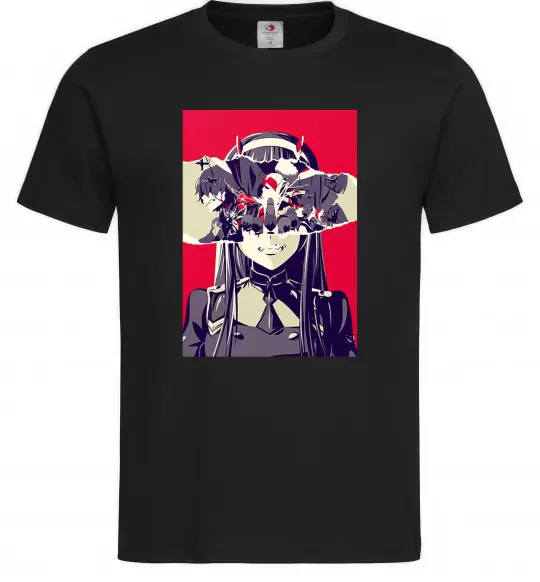 Мужская футболка Darling in the Franxx poster Черный фото