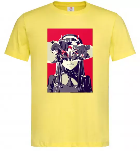 Мужская футболка Darling in the Franxx poster Лимонный фото