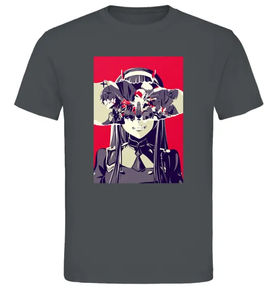 Мужская футболка Darling in the Franxx poster Графит фото