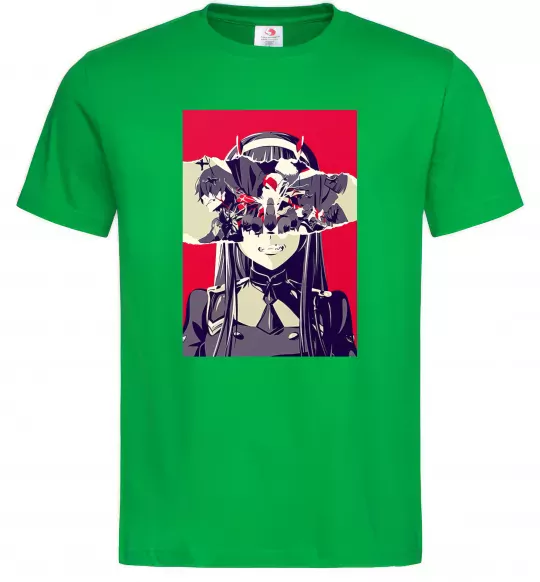 Мужская футболка Darling in the Franxx poster Зеленый фото