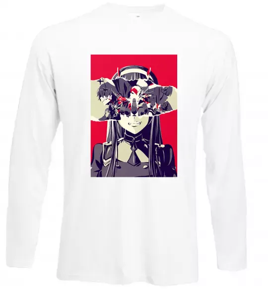 Лонгслив Darling in the Franxx poster Белый фото