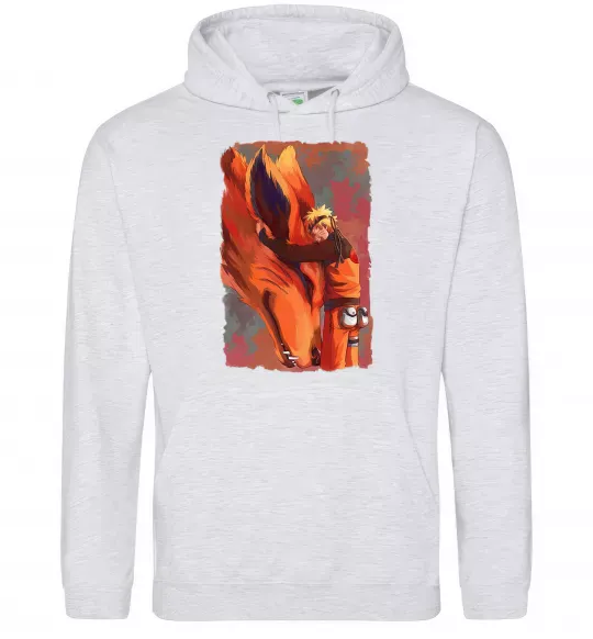 Женская толстовка (худи) Naruto print Серый меланж фото