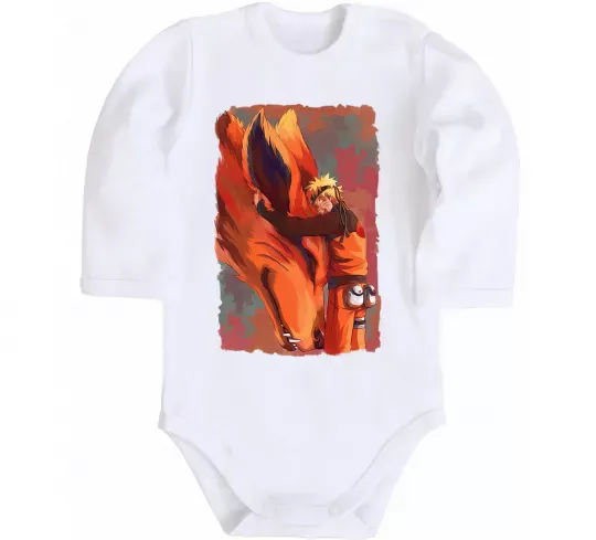 Детский боди Naruto print Белый фото