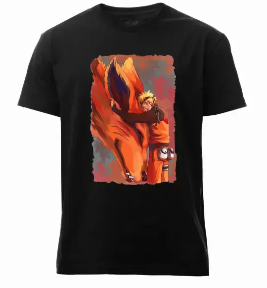 Мужская премиум футболка Naruto print Черный фото