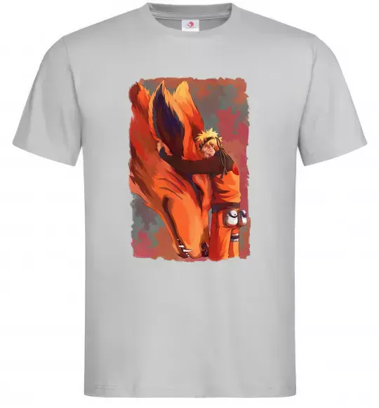 Мужская футболка Naruto print Серый фото