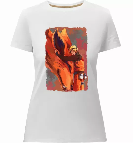 Жіноча преміум футболка Naruto print Білий фото