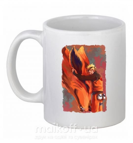 Чашка керамічна Naruto print Білий фото