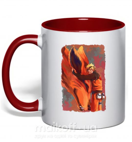 Чашка с цветной ручкой Naruto print Красный фото