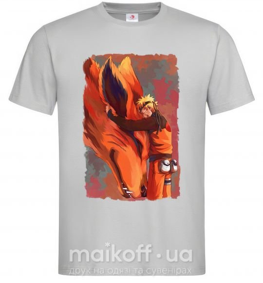 Чоловіча футболка Naruto print Сірий фото