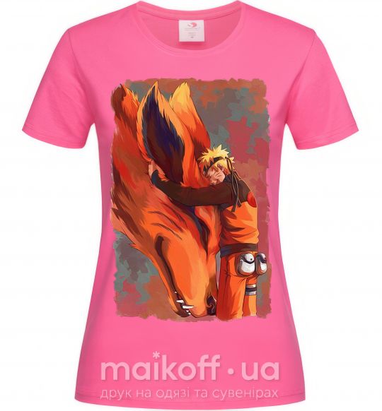 Женская футболка Naruto print Ярко-розовый фото