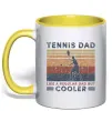 Чашка с цветной ручкой Tennis dad like a regular dad but cooler Солнечно желтый Чашка с цветной ручкой Tennis dad like a regular dad but cooler Солнечно желтый фото