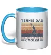 Чашка с цветной ручкой Tennis dad like a regular dad but cooler Голубой Чашка с цветной ручкой Tennis dad like a regular dad but cooler Голубой фото