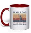 Чашка с цветной ручкой Tennis dad like a regular dad but cooler Красный фото