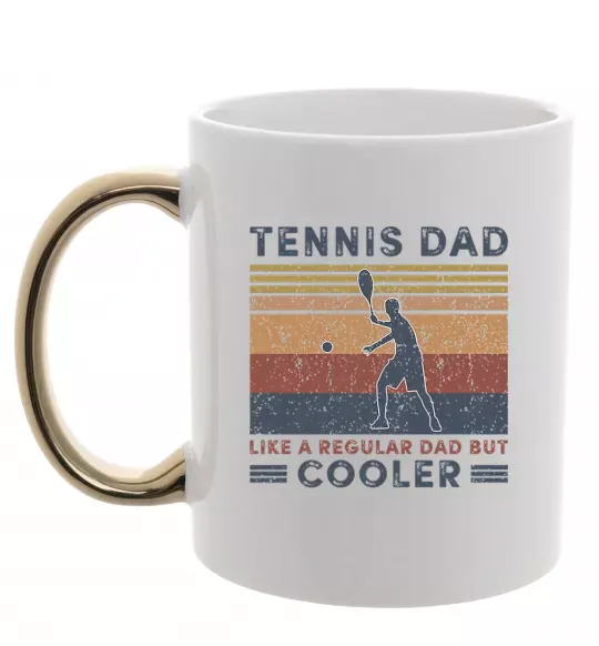 Чашка с цветной ручкой Tennis dad like a regular dad but cooler Золото фото