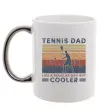 Чашка с цветной ручкой Tennis dad like a regular dad but cooler Серебро Чашка с цветной ручкой Tennis dad like a regular dad but cooler Серебро фото