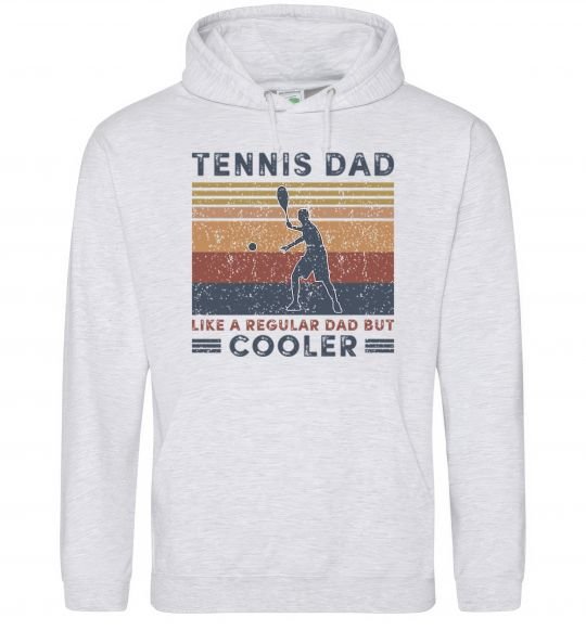 Мужская толстовка (худи) Tennis dad like a regular dad but cooler Серый меланж фото