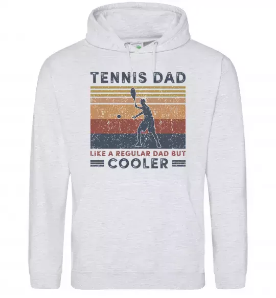 Мужская толстовка (худи) Tennis dad like a regular dad but cooler Серый меланж фото