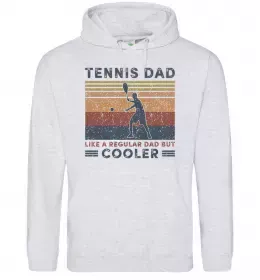 Мужская толстовка (худи) Tennis dad like a regular dad but cooler Серый меланж фото