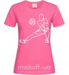 Женская футболка Фигура волейболиста Ярко-розовый фото