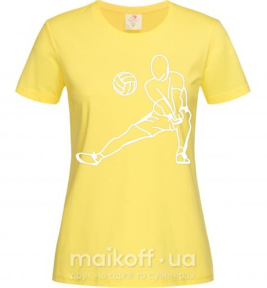 Жіноча футболка Фигура волейболиста Лимонний фото